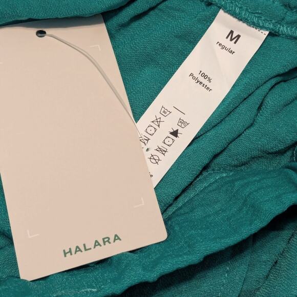 Halara High Rise Side Pocket Flowy Casual Linen-Feel Wide Leg Beach Flare Pants - Picture 4 of 5